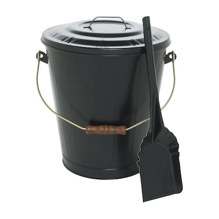Lasting Traditions Imperial Black Powder Coated Steel Ash Container and Shovel Set LT0160